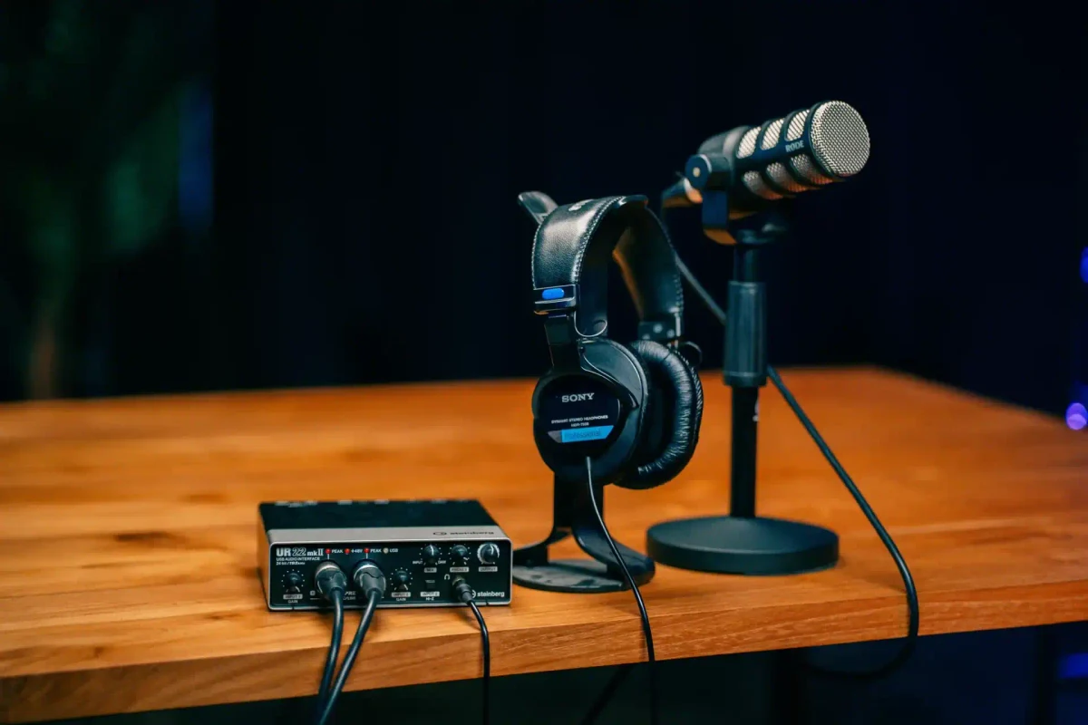 Microphone, headphones and audio interface available to rent