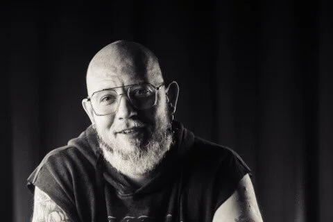 Black and white male portrait studio session