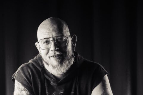 Black and white male portrait studio session