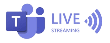 Modern Microsoft Teams live streaming icon with audio waves.