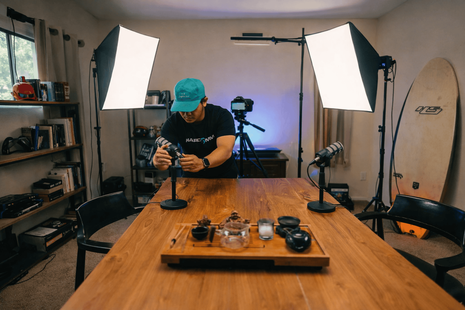 A man Building a Home Studio Setup