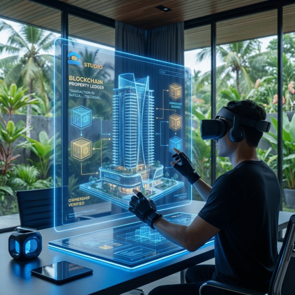 Blockchain technology / Podcast studio Villo Bali