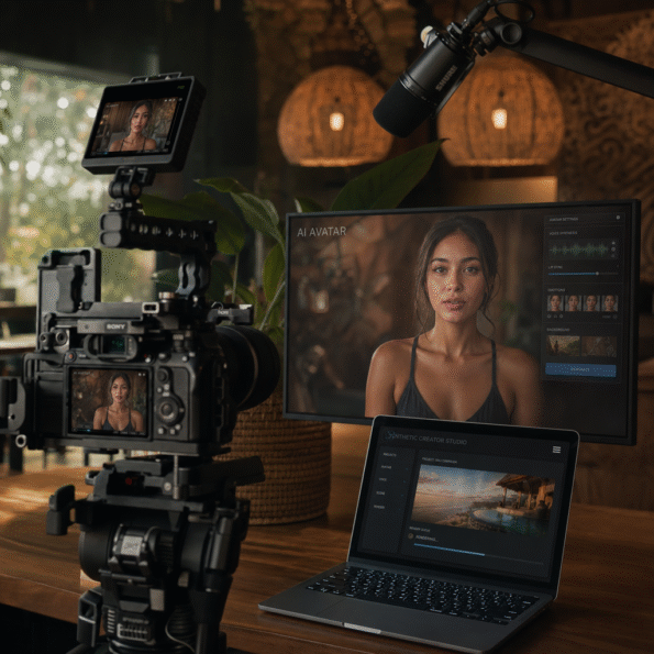 Production setup at Villo Studio for ai avatar video