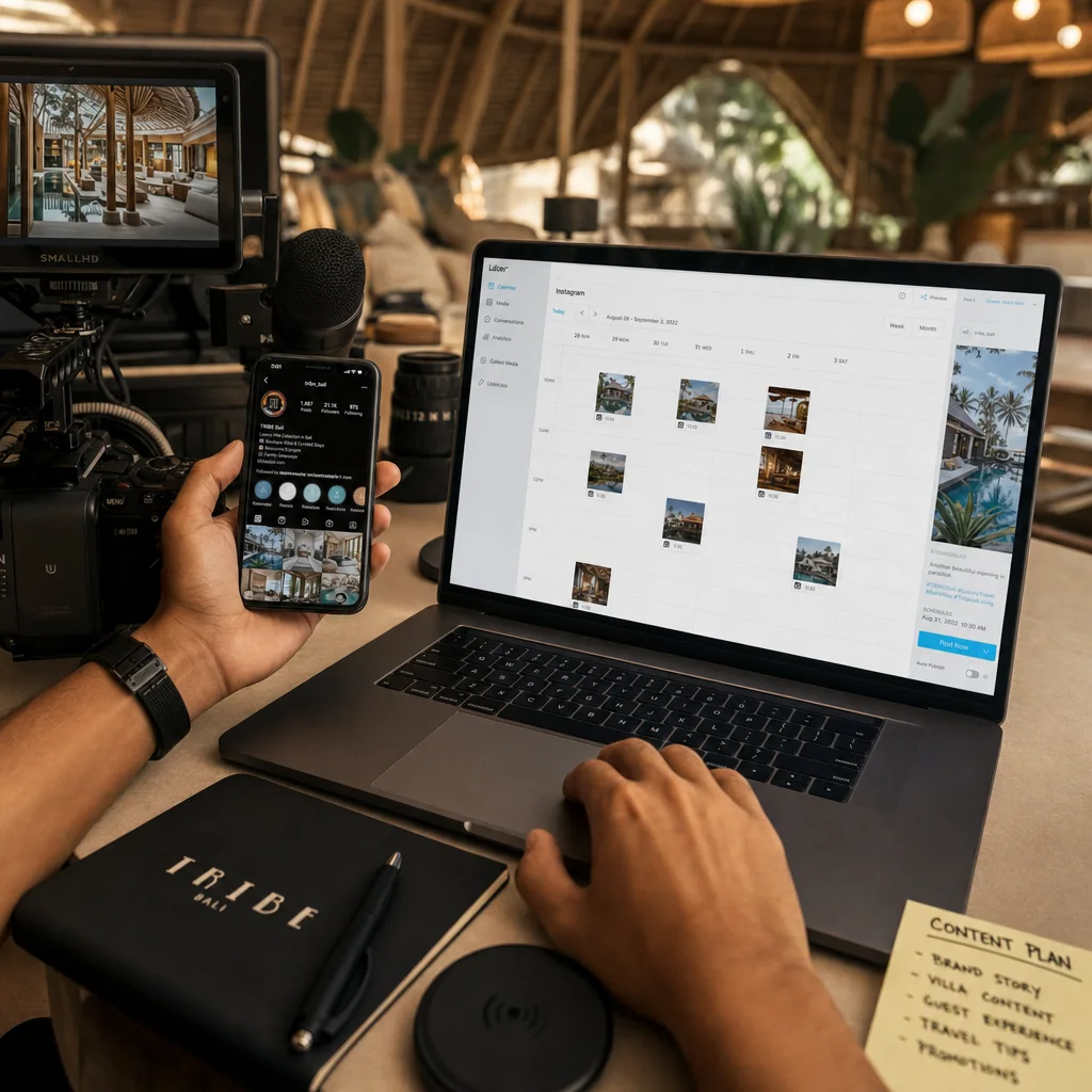 Production setup at Villo Studio for instagram management